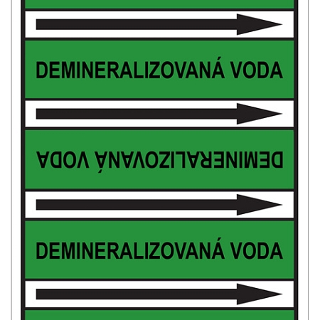 Značení potrubí, demineralizovaná voda